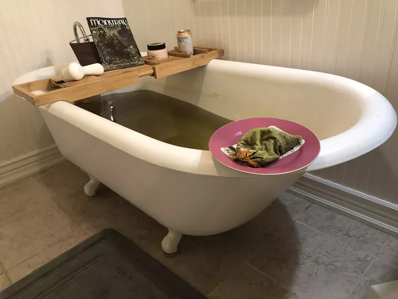 Image: Green bathing after Mary Jane’s Medicinals Heavenly Hash Bath.