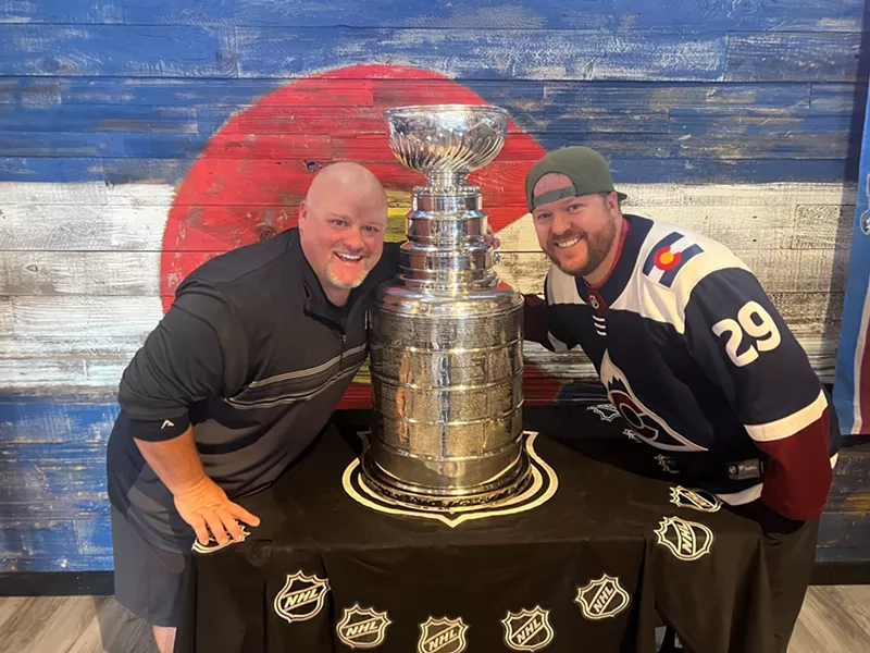 Image: Avalanche fans with Stanley Cup