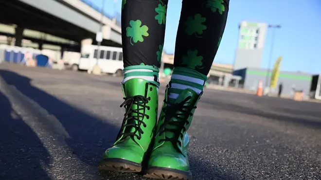 green boots and shamrock tights
