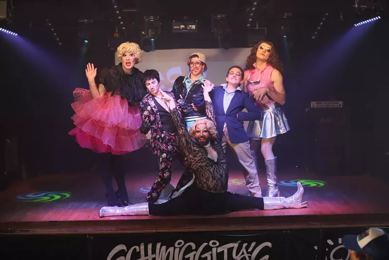 Image: drag cast on stage