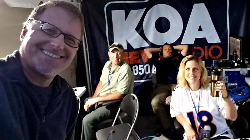 Image: Steffan Tubbs with the Colorado Morning News crew in July, the month before he was fired by KOA.