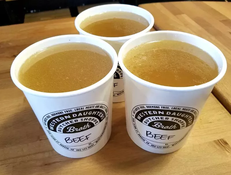 Image: Quarts of beef-bone broth from Western Daughters Butcher Shoppe.