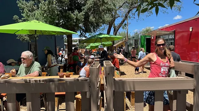 Food trucks and beer garden.