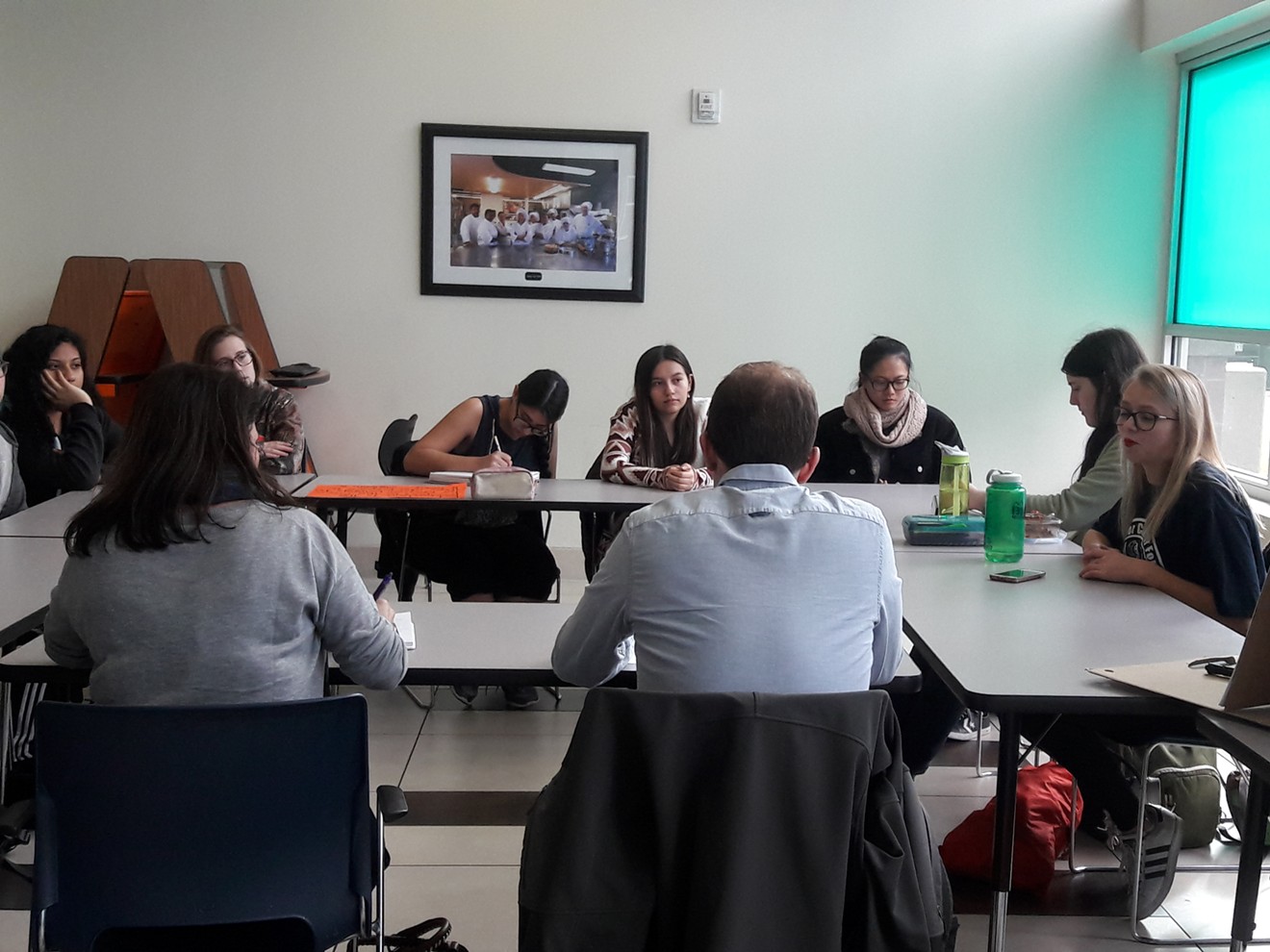 Students from the Denver Center for International Studies capped their march with a roundtable with DPS Deputy Superintendent Susana Cordova and CFO Mark Ferrandino.