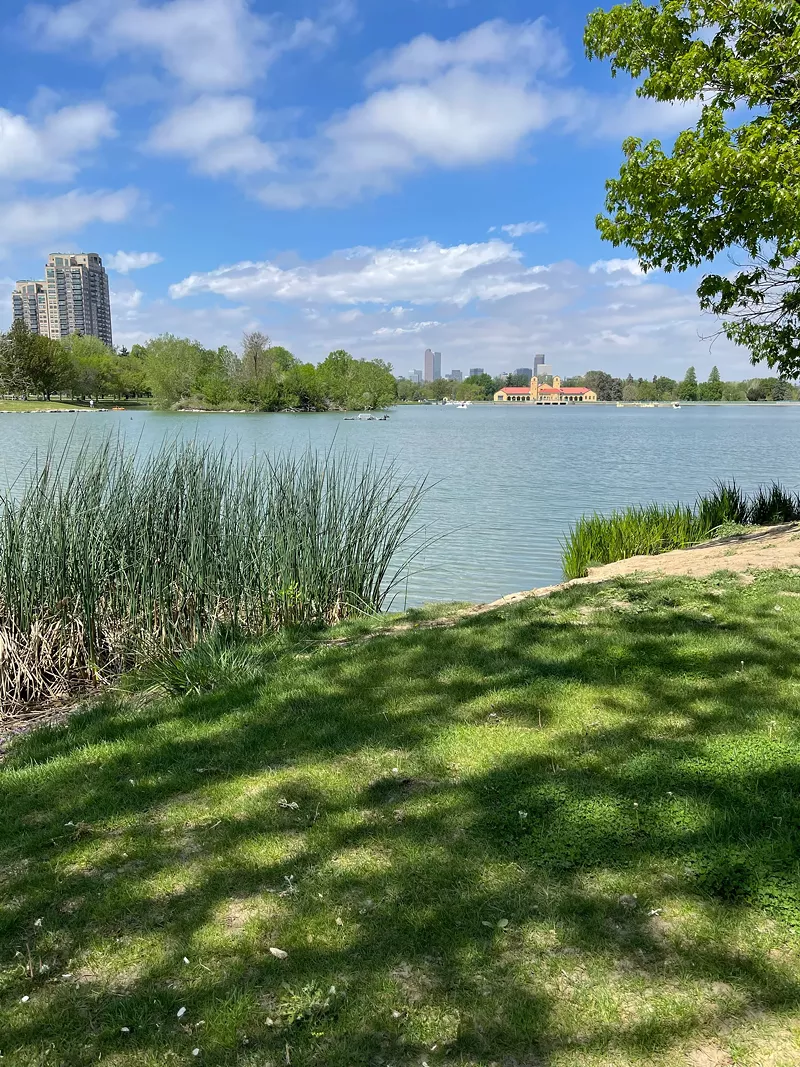 Image: You can pedal or paddle out on Ferril Lake at City Park.