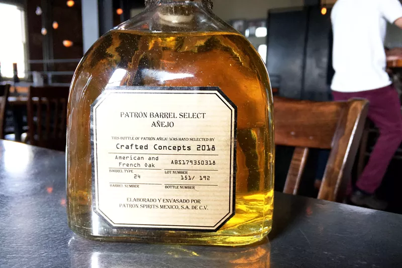 Image: Crafted Concepts has its own barrel-aged Patrón tequila.
