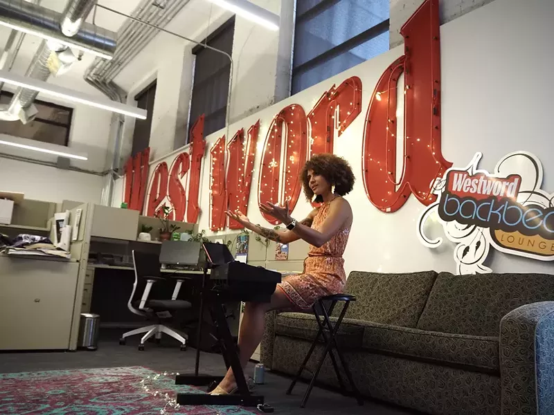 Image: woman at keyboards