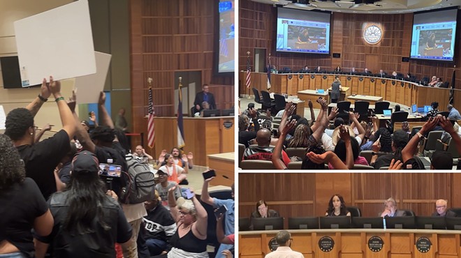 Photo collage of Aurora City Council meeting over the police shooting death of Kilyn Lewis.