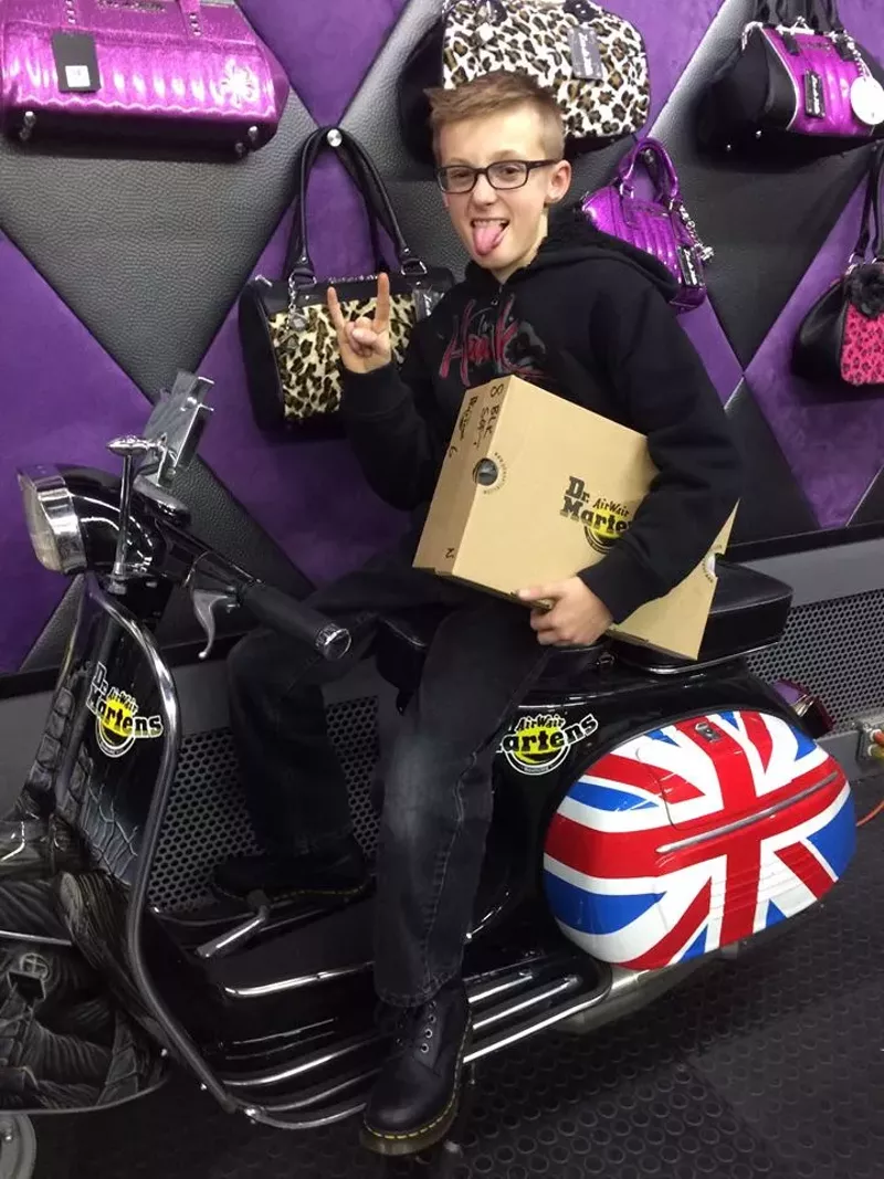 Image: His first pair of Dr. Martens!