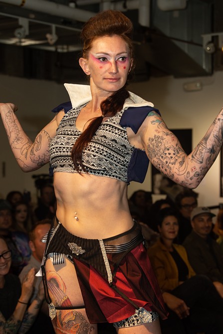 Tattoo model Lexy Hell on the runway during the Marc Stone show during the  Mercedes-Benz Fashion..., Stock Photo, Picture And Rights Managed Image.  Pic. PAH-45502083 | agefotostock
