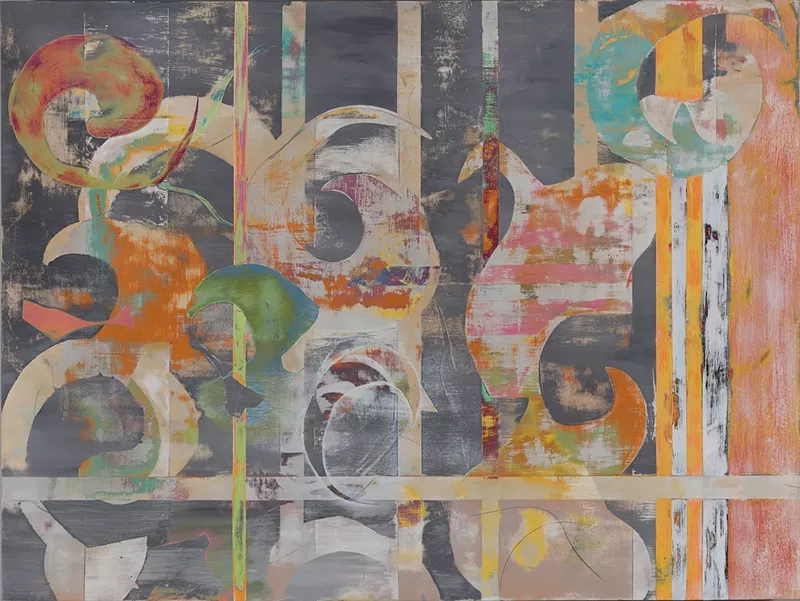 Image: Jennifer Bain, “Interlock,” acrylic on panel.