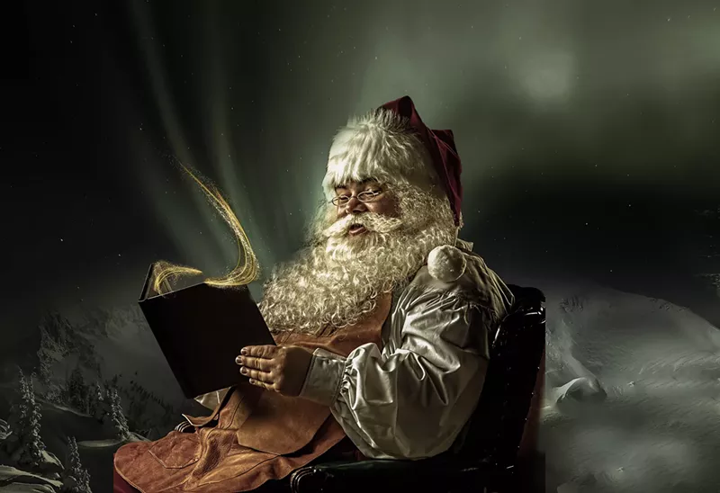 Image: Books are Santa's favorite gifts. Be like Santa.