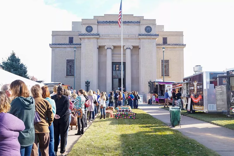 Image: Line up for lucky finds at the Horseshoe Holiday Market.