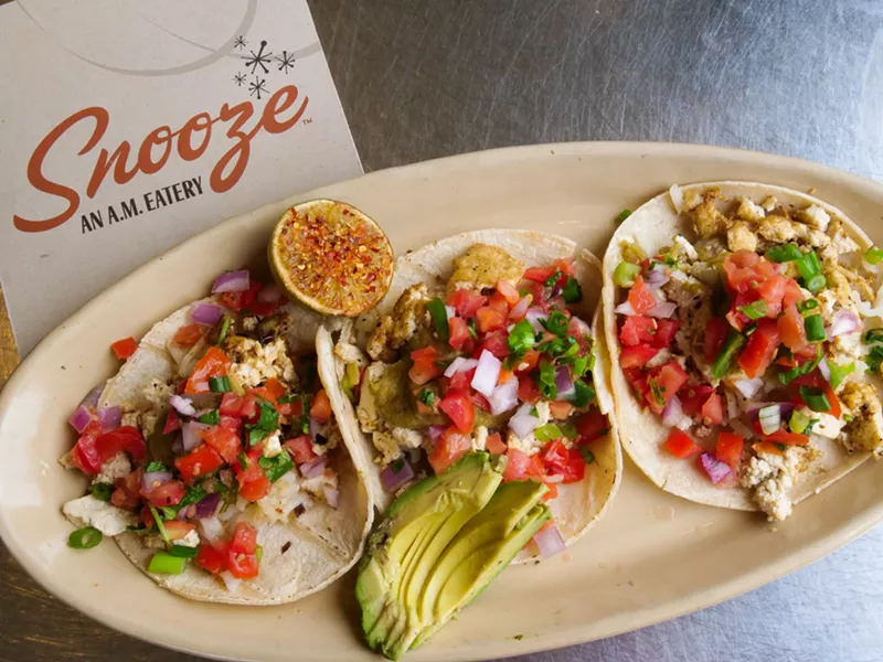 Image: Order the vegan burrito or taco options with soyrizo and tofu.