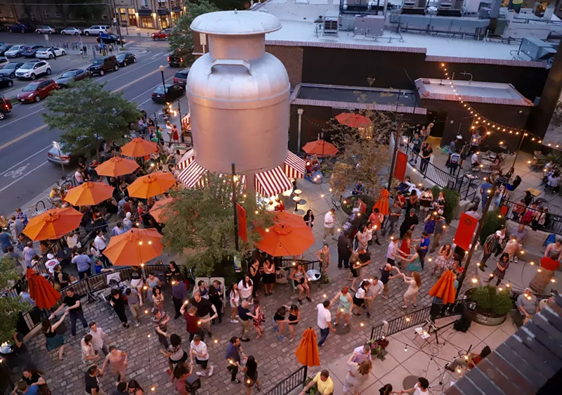 Image: Professional swing dancers from Swingin' Denver offer free lessons every Saturday night during the summer.
