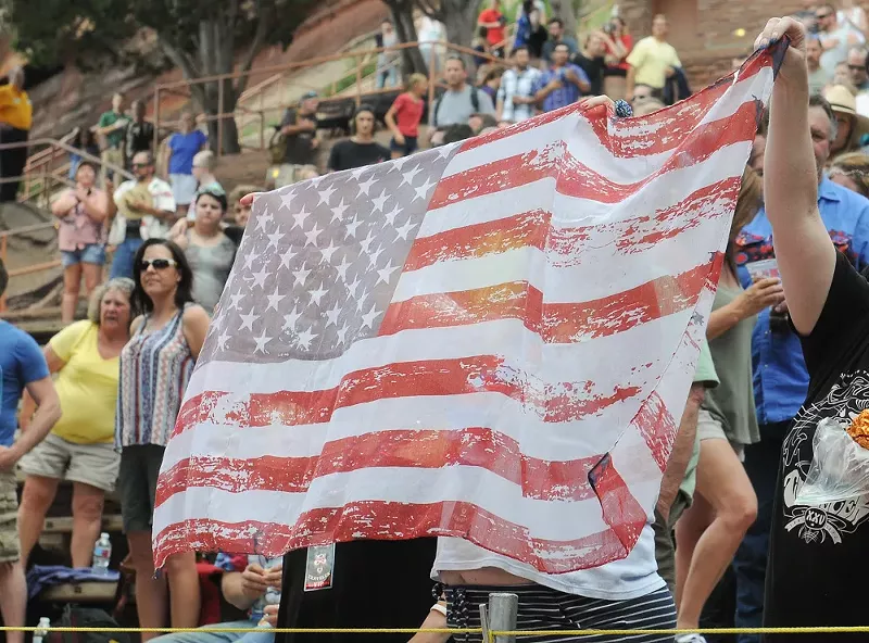 Image: The distressed American flag.