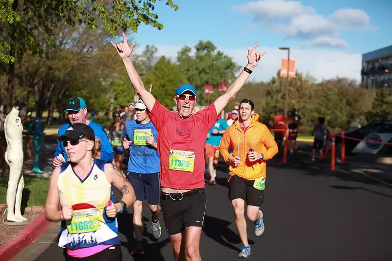 Image: It's too late to register for the Colfax Marathon, but you can be a headless, armless spectator for free.