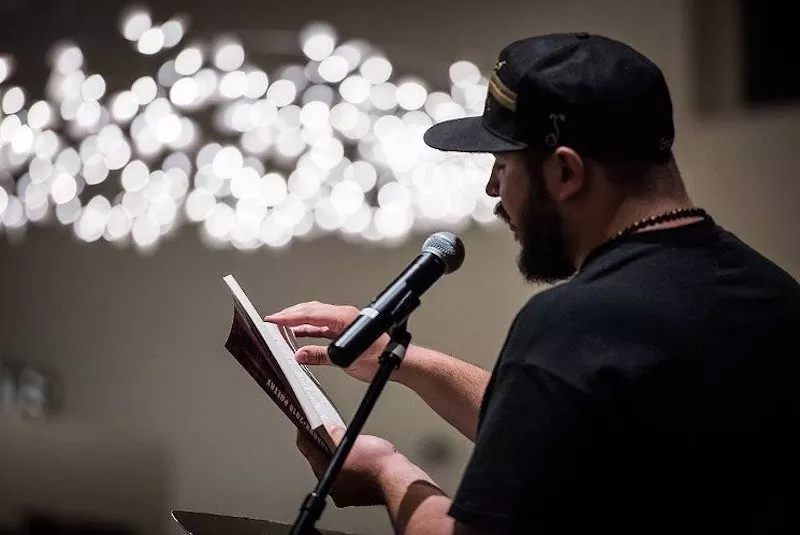 Image: Brice Maiurro steps into the literary thunderdome tonight at Syntax Physic Opera's WRITE CLUB: Rewind, Fast Forward.