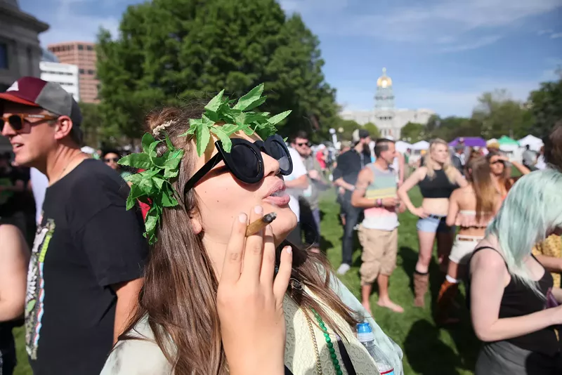 Image: Denver 4/20 rally in Civic Center Park on May 21, 2016.