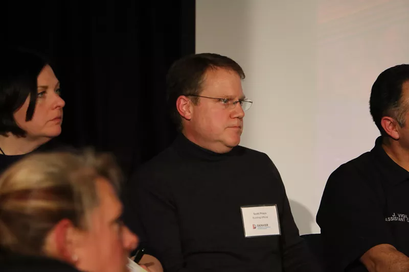 Image: Jill Jennings Golich, deputy director of Denver Community Planning and Development, and building official Prisco implored people to work with the city and report any unsafe conditions in their own spaces.