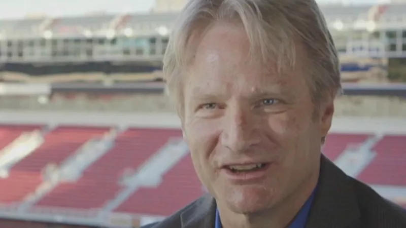 Image: Terry Frei as he appeared in the ESPN film Nixon's National Champs.