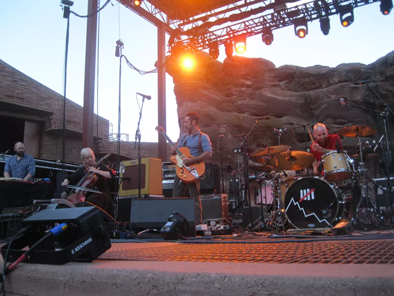 Image: Murder by Death brought darkness at dusk, opening for Devil Makes Three.