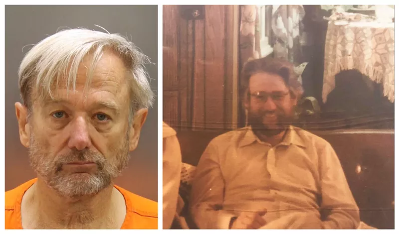 Image: Steven Pankey's booking photo and a snapshot of him circa December 1984, around the time Jonelle Matthews vanished.