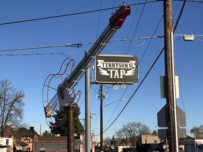 Image: In case you don't already know about the music at Tennyson's Tap, this guitar sign helps you draw that conclusion.