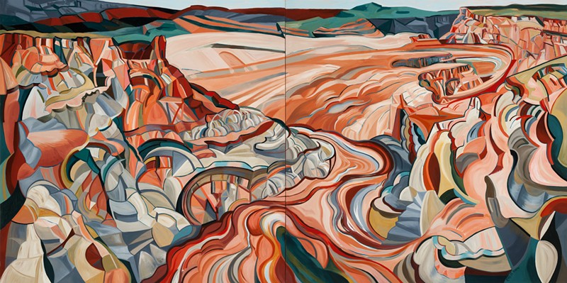 Sangeeta Reddy, “Overlooking Canyon Lands, Utah,” 2014, oil on canvas.