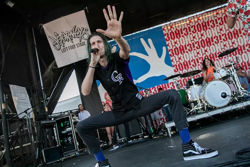 Image: 3OH!3 headlines Red Rocks on Tuesday.