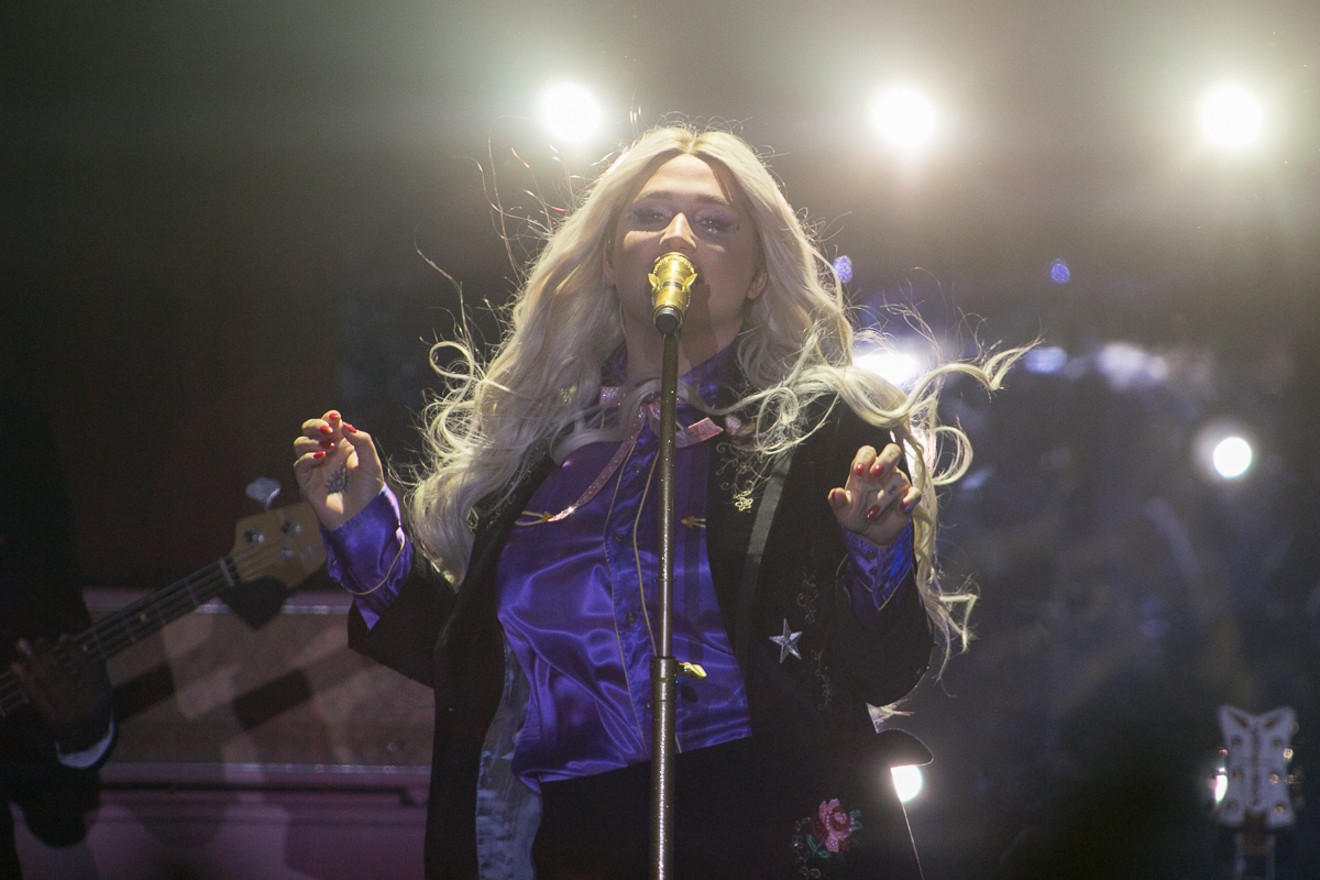 Kesha (pictured) co-headlines the Pepsi Center with Macklemore on Sunday.