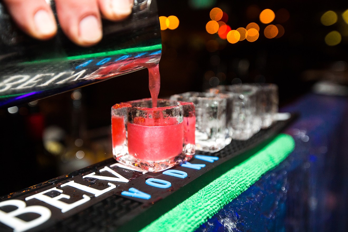 Don't lick the shot glasses at Urban Farmer's Fire & Ice Bar.