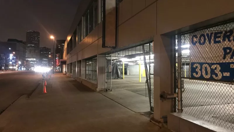 Image: The Sports Castle parking garage is pumping out opera music 24/7.
