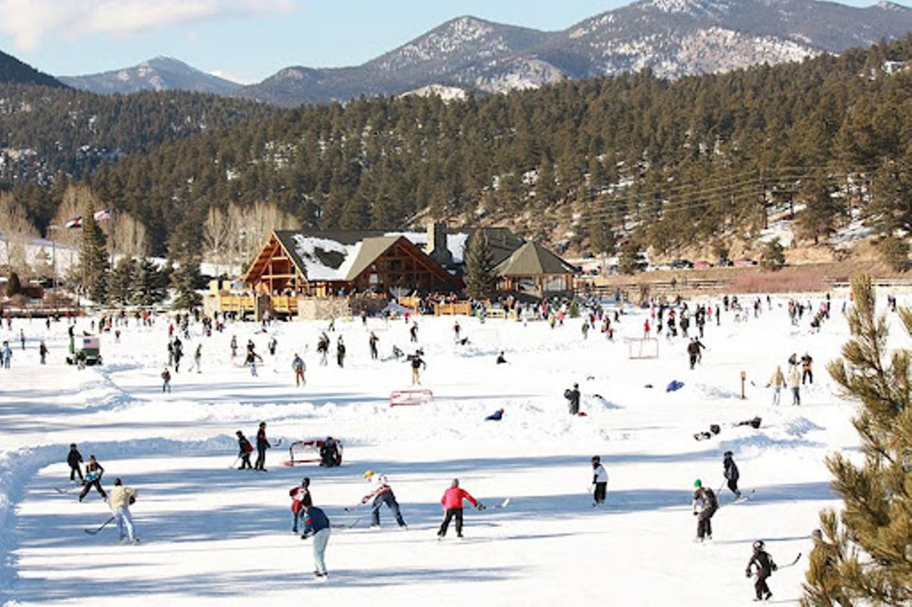 Evergreen Lake, a record-breaking outdoor ice rink.