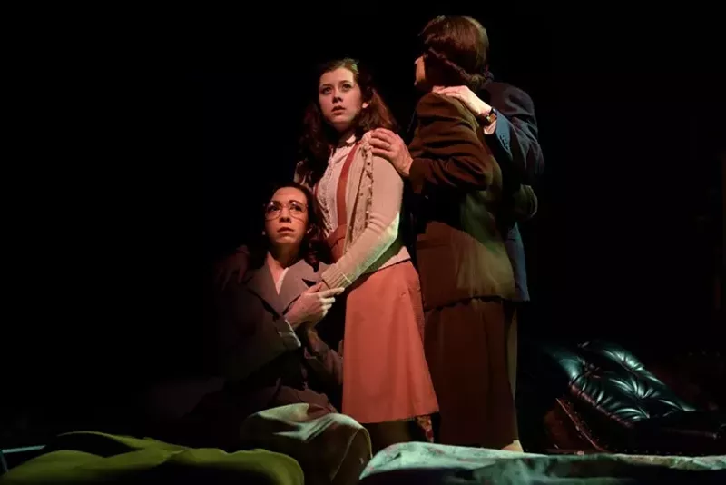 Image: Annie Barbour, Darrow Klein, Emily Paton Davies and Larry Cahn in The Diary of Anne Frank at the Arvada Center.
