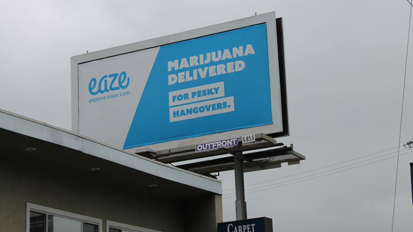 A marijuana billboard in the greater Los Angeles area.