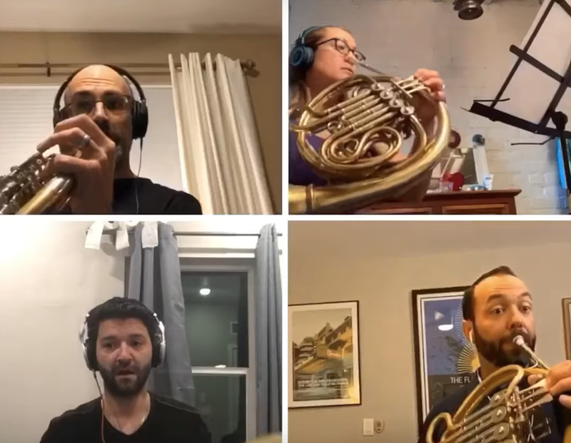 Image: The Colorado Symphony does it again. Top left is Michael Thornton, top right is Carolyn Kunicki, bottom left is Kolio Plachkov, and bottom right is Matthew Eckenhoff.