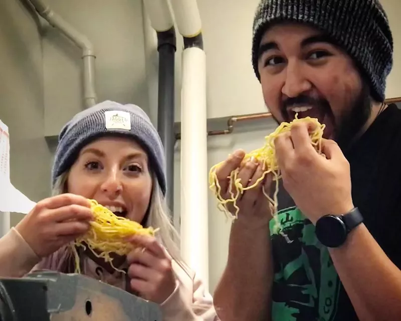Image: Alyssa Hoberer and Sean Guerrero have oodles of noodles.