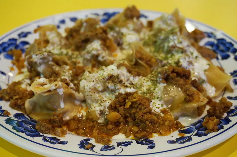 Image: Afghan mantoo dumplings are one of many dishes available at Rice & Kabob.