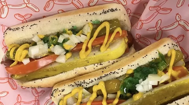 two hot dogs