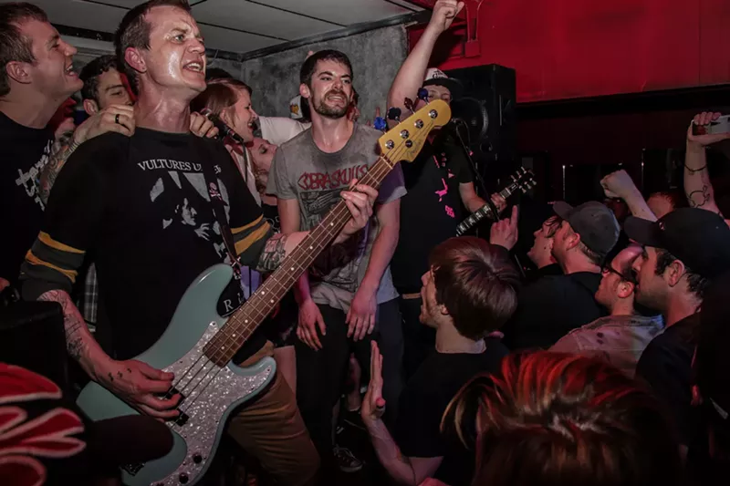Image: Johnny Wilson plays bass in punk band the Gamits.