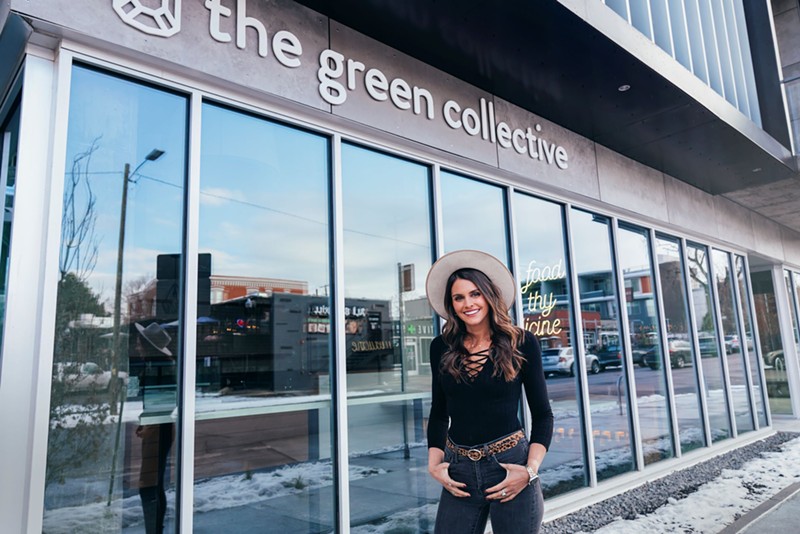 Allison Rifkin stands in front of the Green Collective, which opened this week.