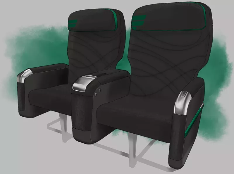 Image: An artist's rendering of "the New Frontier's" upgraded seats.