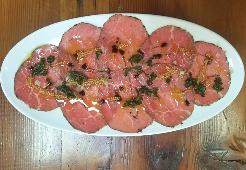 Image: The wagyu carpaccio at Old Major is a must-have for dinner.