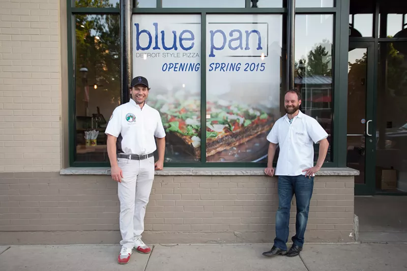 Image: Jeff Smokevitch (left) and Giles Flanagin opened Blue Pan Pizza in 2015, and are now planning to move next door.