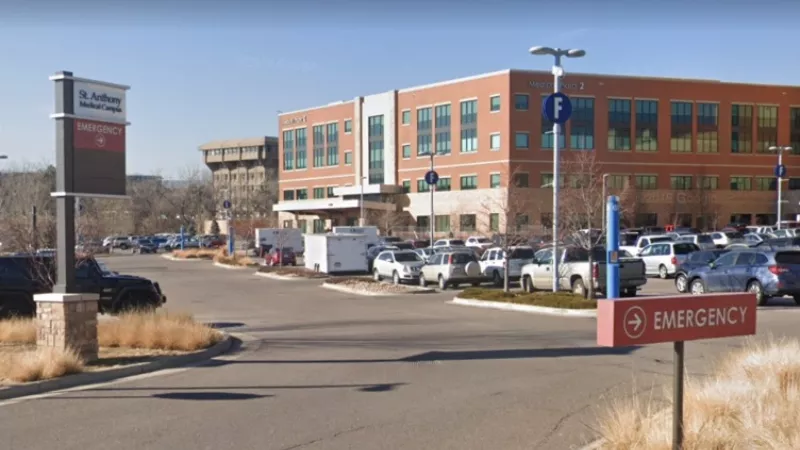 Image: The emergency room entrance for St. Anthony Hospital in Lakewood.