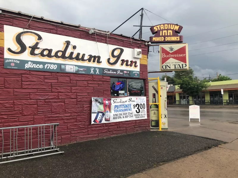 Image: The Stadium Inn is one of the longest-standing business in the University neighborhood, operating as a bar at 1701 East Evans Avenue since the 1940s.