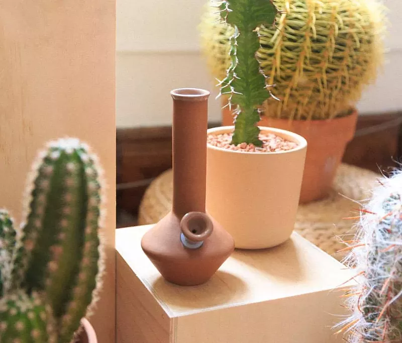 Image: Ceramic smoking utensils are generally simple, earthy tones.