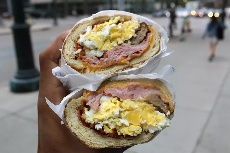 Image: Snarf's breakfast sandwiches will make a little piggy of you.