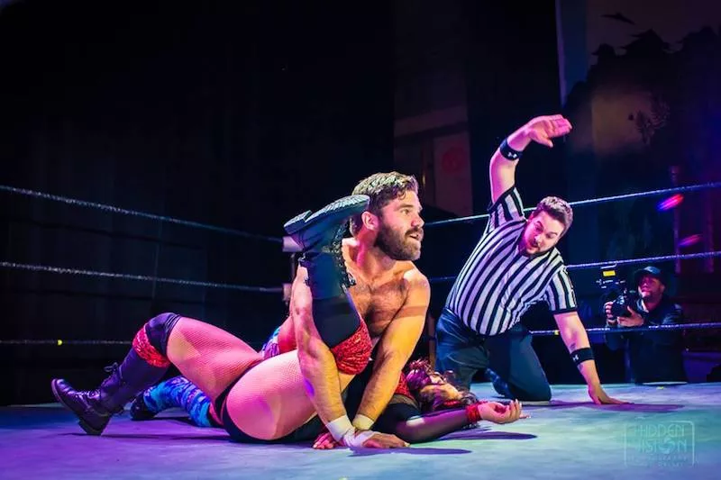 Image: Get ready to rumble and giggle when Lucha Libre & Laughs returns to the Oriental Theater on Friday, April 5.